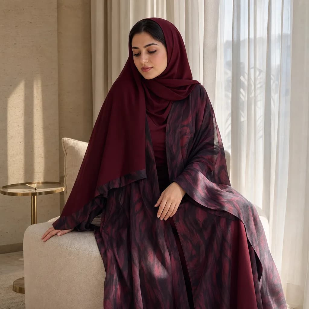 عباية نجد — عنابي مموّج